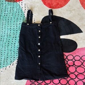 Urban Outfitters Black and Silver Buttoned Sundress